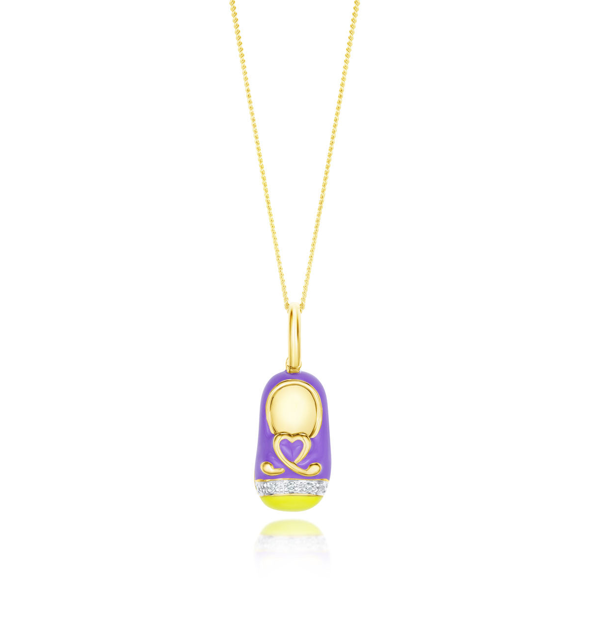 9K Gold and Enamel Shoe Pendant